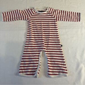 Toobydoo Red and White Striped Footie